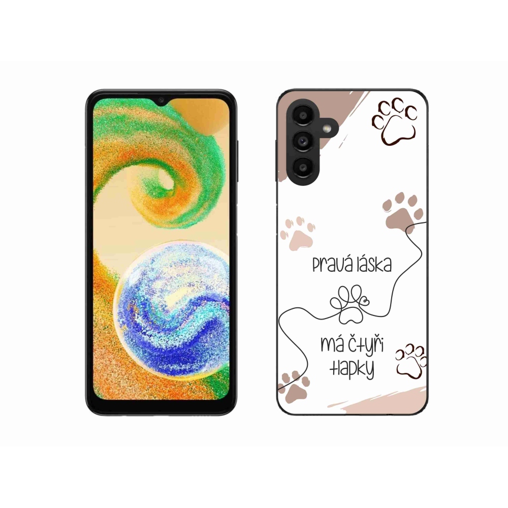 Zselés borító mmCase Samsung Galaxy A04s (164.7x76.7x9.1mm) - kutya motívum 1 fehér háttérrel