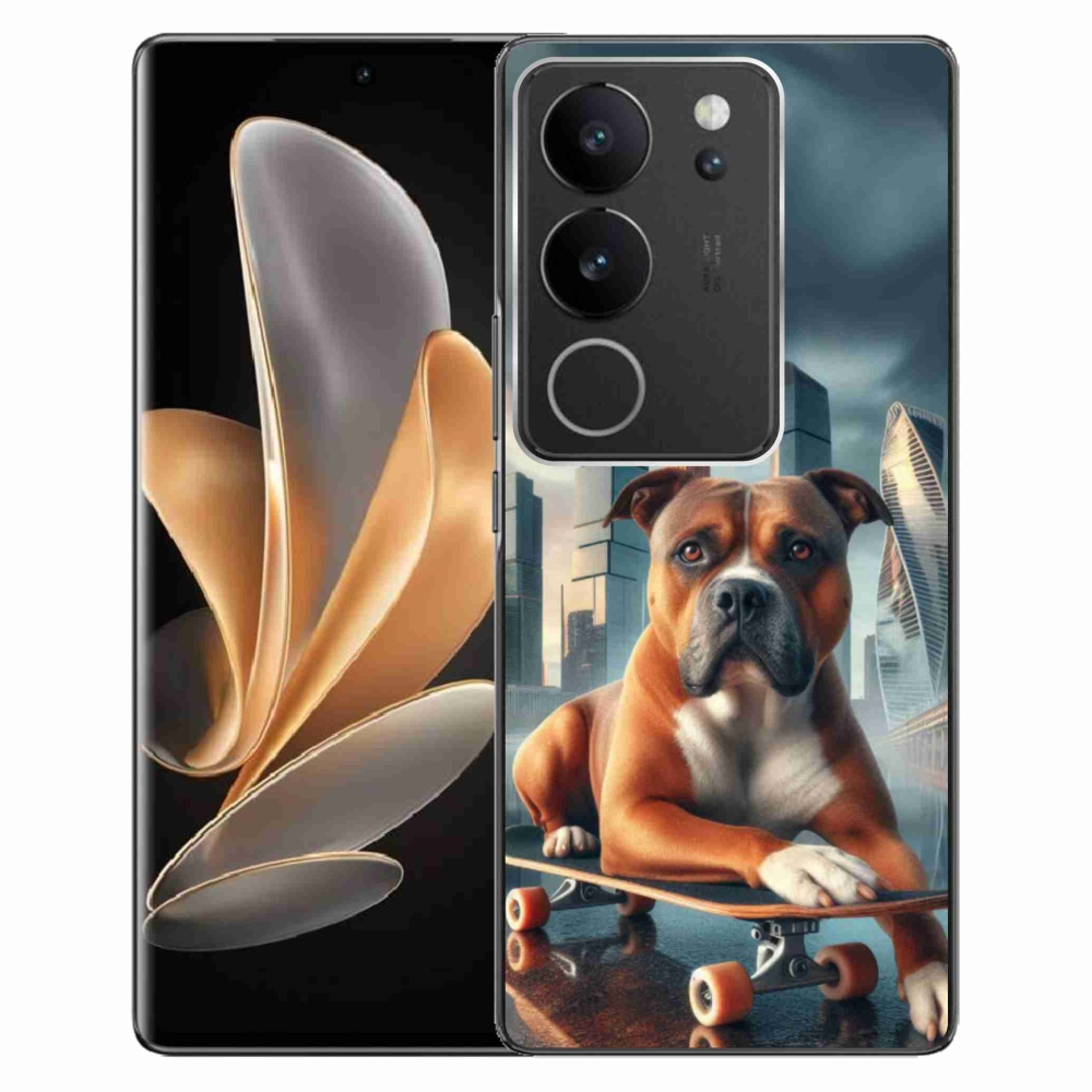 Gél borítás mmCase a Vivo V29 5G-hez - kutya gördeszkán