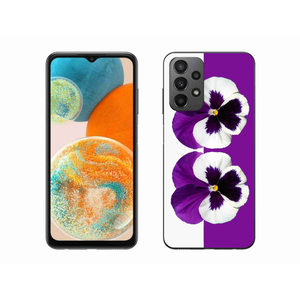 Gél védőhuzat mmCase Samsung Galaxy A23 4G/5G készülékhez - lila és fehér virág