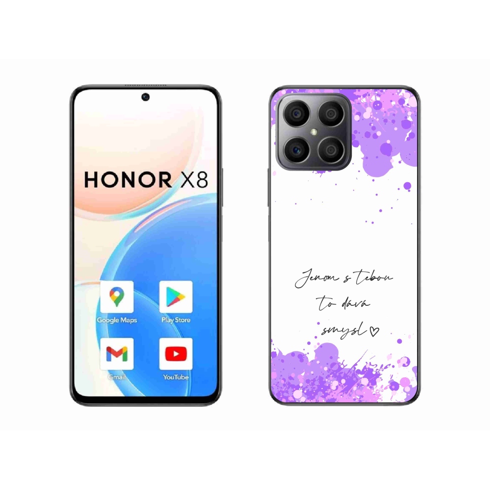 Gél borító mmCase a Honor X8 4G-hez - szerelmes szöveg fehér háttérrel