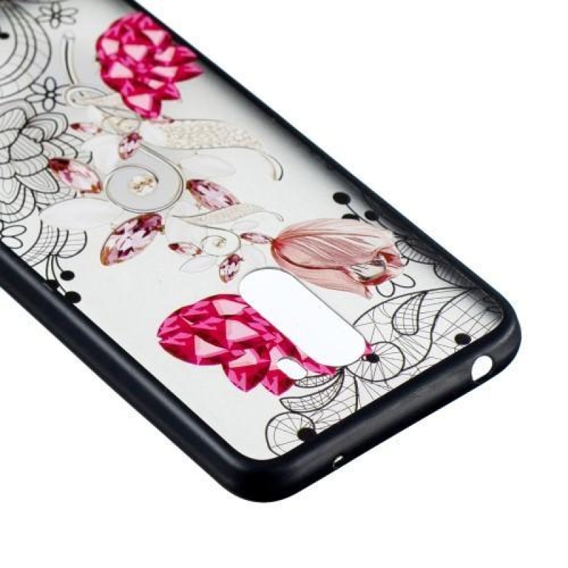 Csipke zselés tok műanyag hátlappal a Xiaomi Pocophone F1-hez - virág