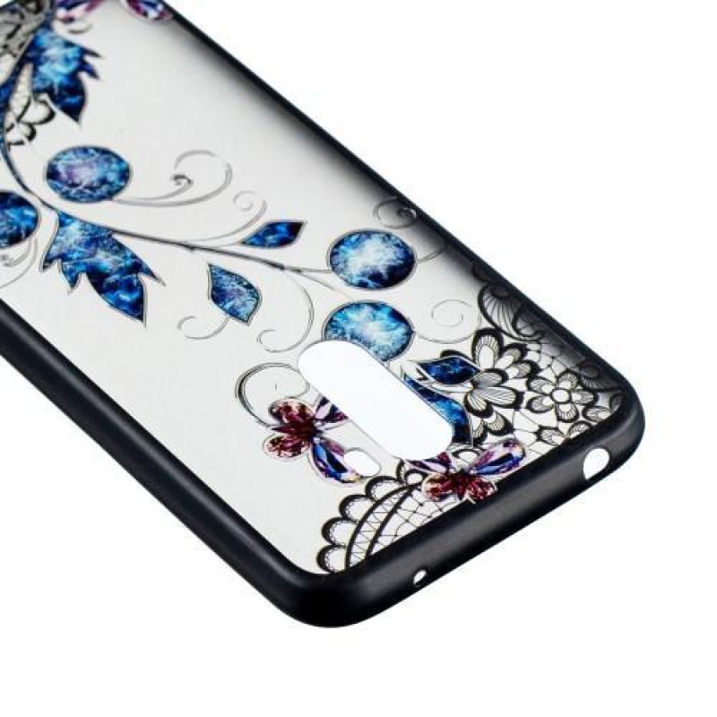 Csipke zselés tok műanyag hátlappal Xiaomi Pocophone F1 - pillangókhoz