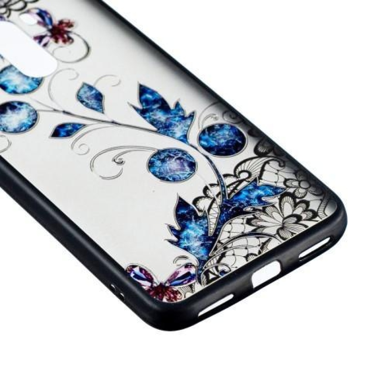 Csipke zselés tok műanyag hátlappal Xiaomi Pocophone F1 - pillangókhoz