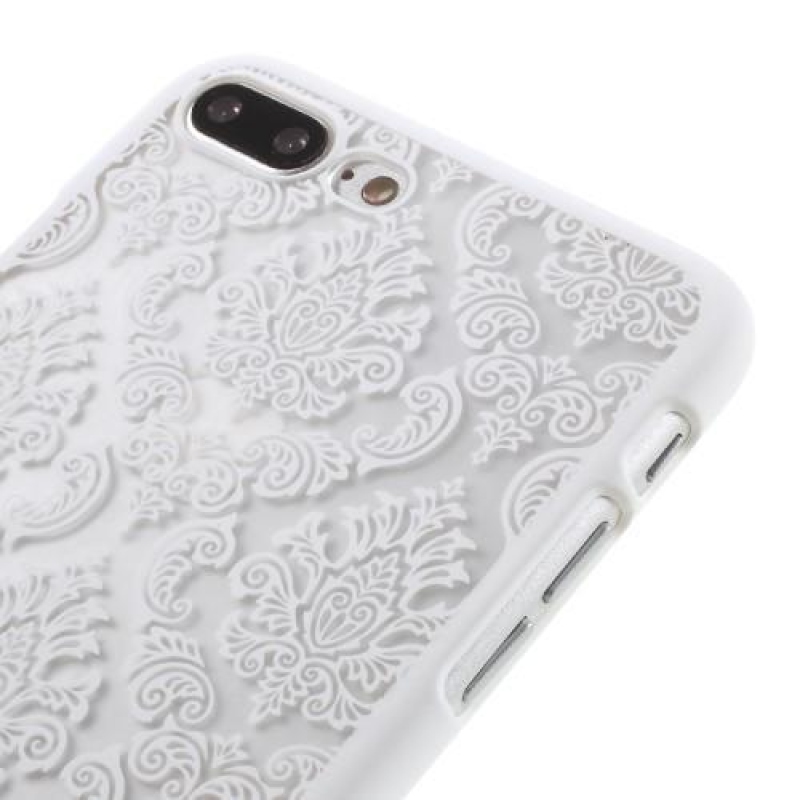 Csipkés műanyag tok iPhone 7 Plus és iPhone 8 Plus készülékhez - fehér