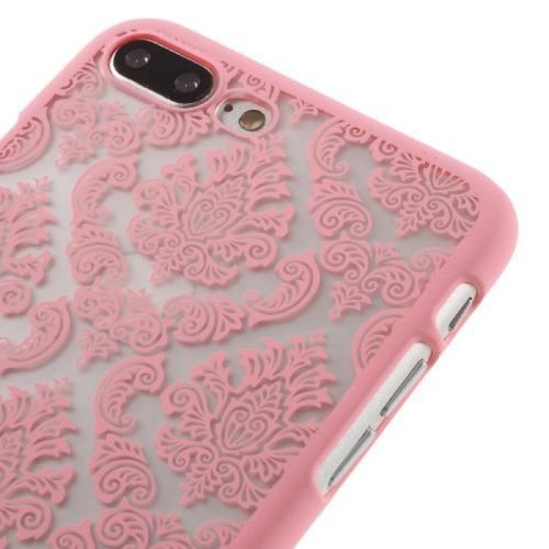 Csipkés műanyag tok iPhone 7 Plus és iPhone 8 Plus készülékhez - rózsaszín