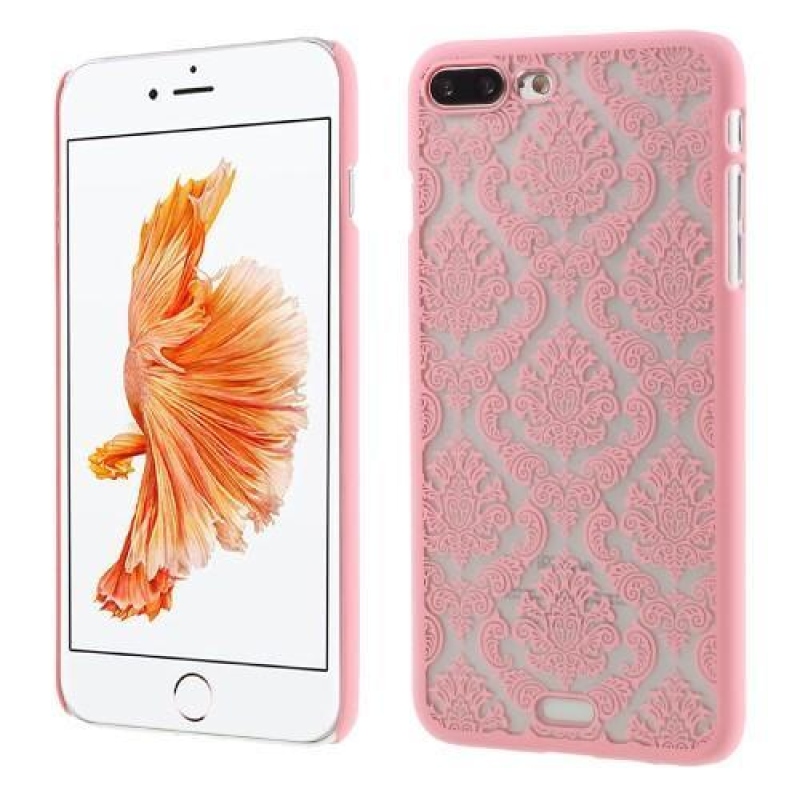 Csipkés műanyag tok iPhone 7 Plus és iPhone 8 Plus készülékhez - rózsaszín
