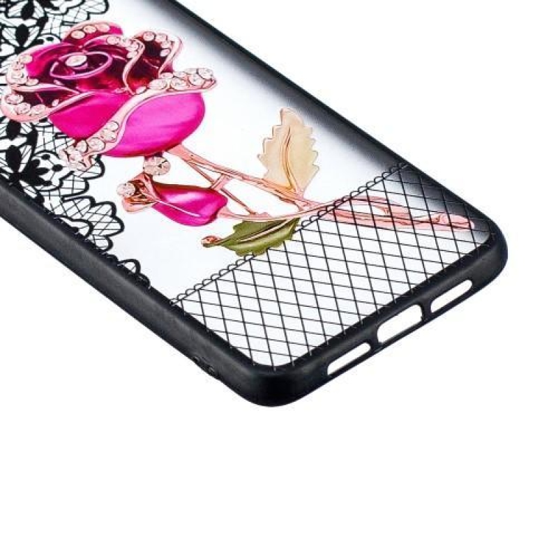 Csipkés szilikon tok Xiaomi Mi 9 - rózsaszínű