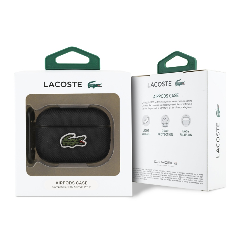 Lacoste Petit Pique Croc Logo Patch tok az AirPods Pro 2 készülékhez Fekete