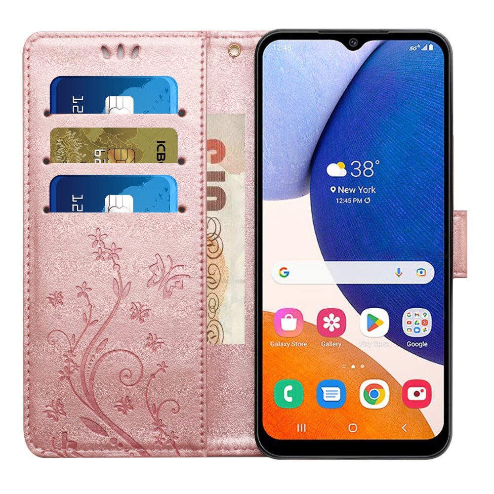 Virágok könyv tok Samsung Galaxy S25+ készülékhez - rózsaarany