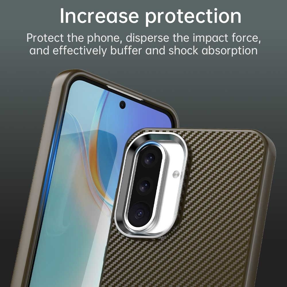 Szálas textúrájú, tartós borítás Samsung Galaxy A36 5G készülékhez - barna