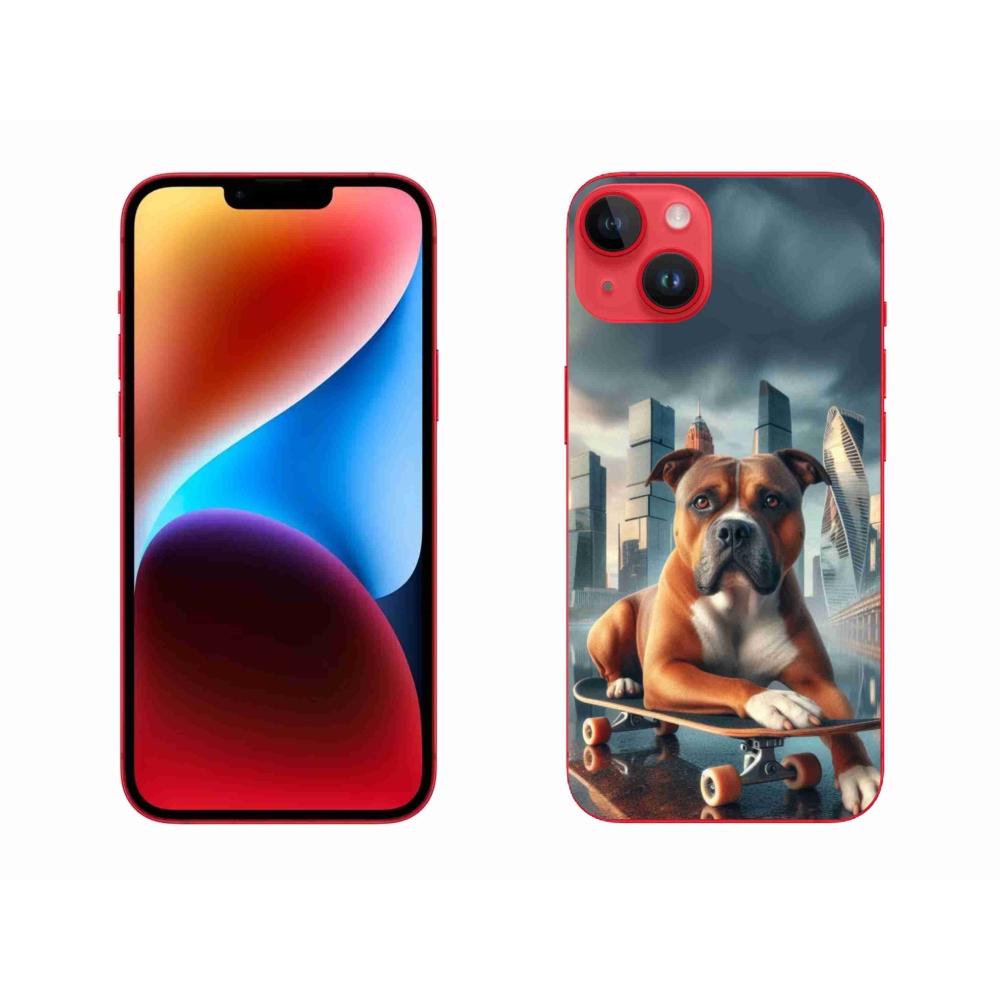 Zselés borítás mmCase iPhone 14 Plus készülékhez - kutya gördeszkán
