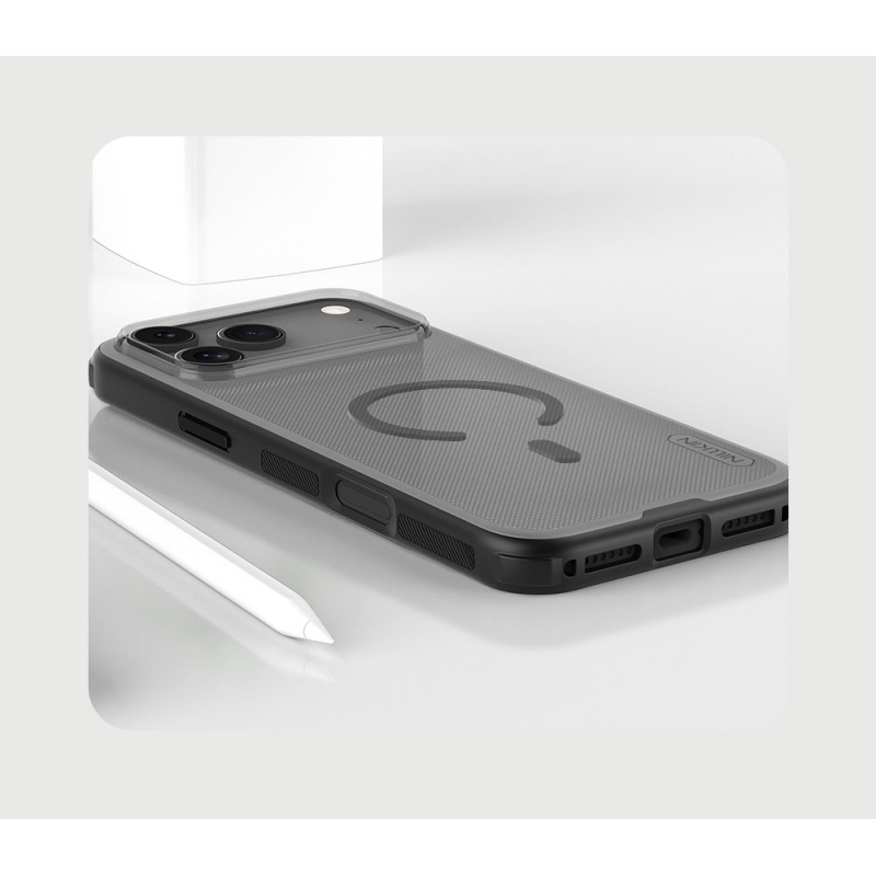 Nillkin Super Frosted PRO mágneses hátsó borítás Apple iPhone 17 Pro Max-hoz Átlátszó fekete