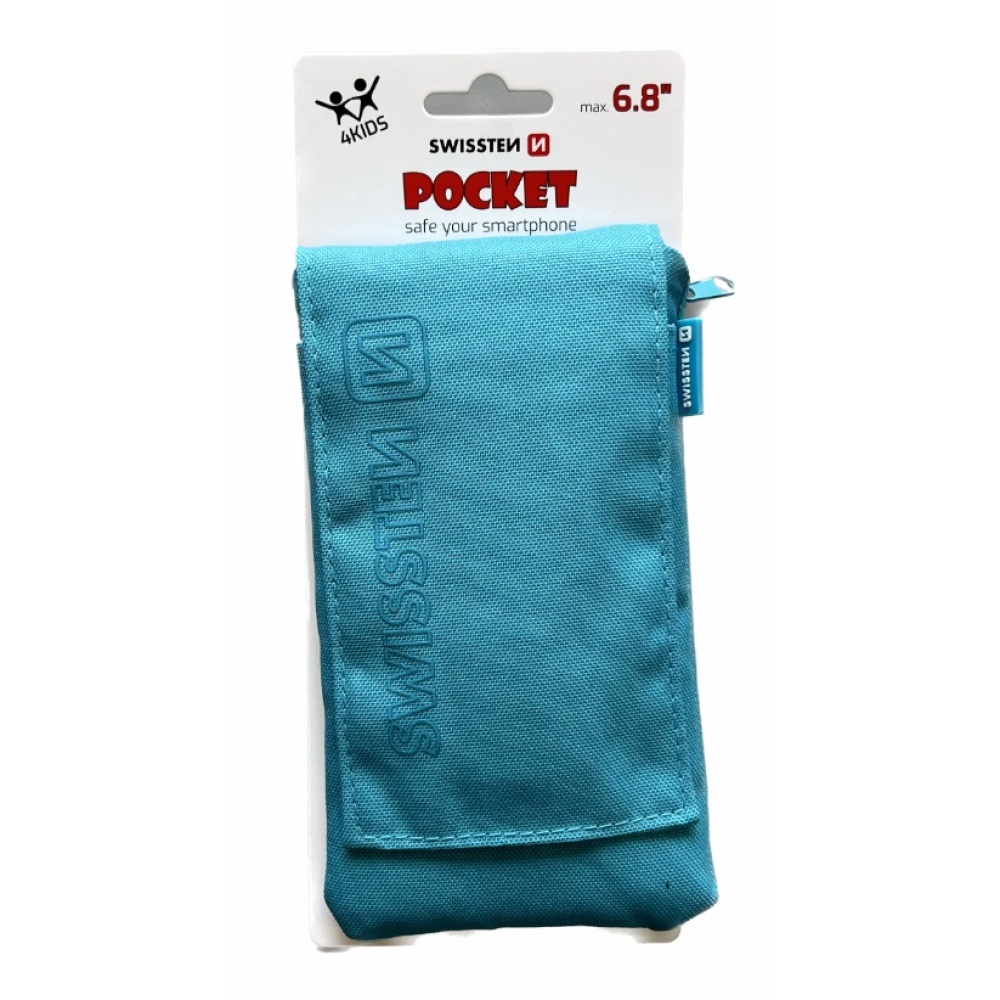 Univerzális Swissten Pocket 6.8 szövet tok húzózsinórral - kék