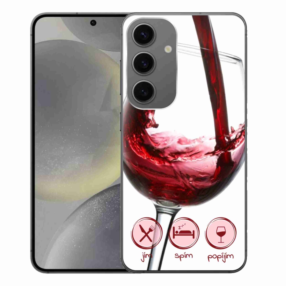 Gél tok mmCase Samsung Galaxy S24+ készülékhez - borospohár piros