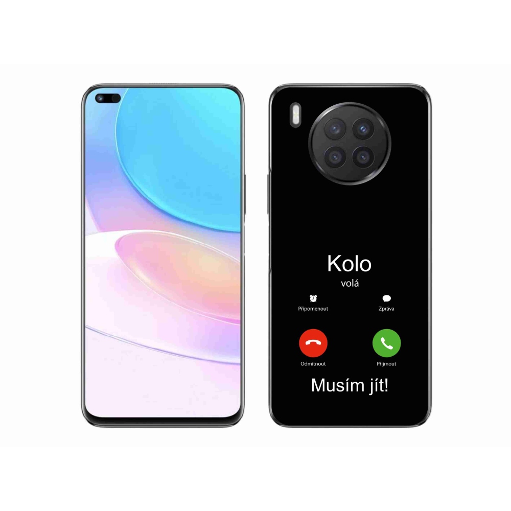 Gél borító mmCase a Huawei Nova 8i - kerek hívások fekete háttérrel