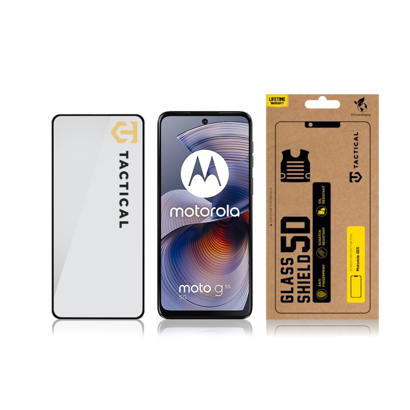 Tactical Glass Shield 5D üveg a Motorola G55 fekete készülékhez
