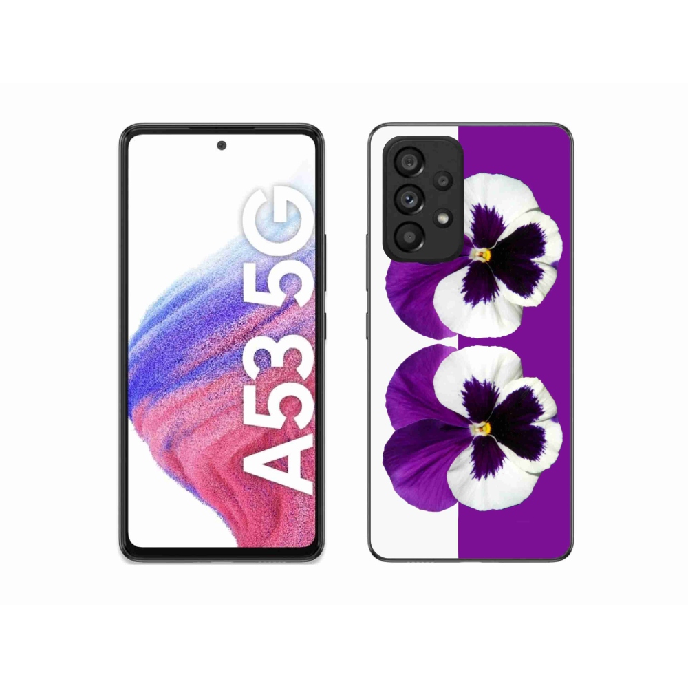 Gél védőhuzat mmCase Samsung Galaxy A53 5G - lila és fehér virág