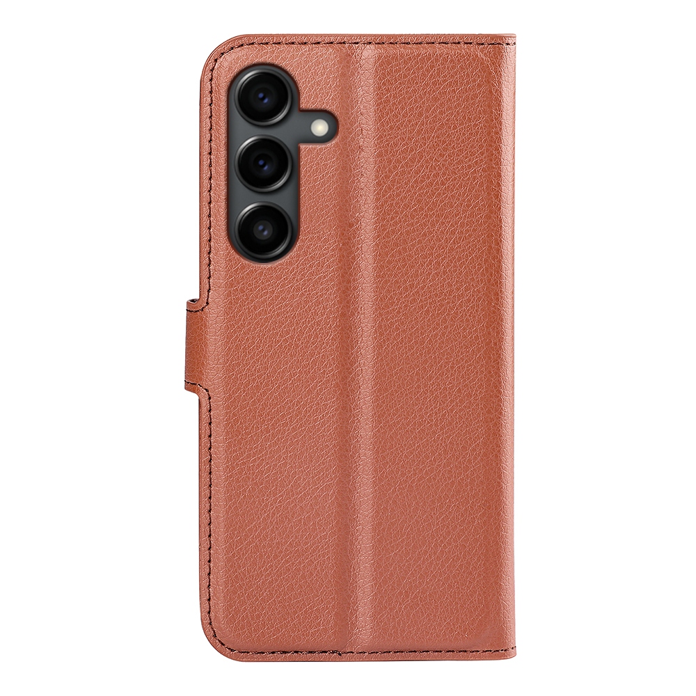 Litchi könyv tok Samsung Galaxy S25 FE készülékhez - barna