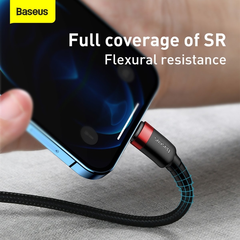 Baseus Cafule adatkábel USB-C - világítás 20W 1m piros/fekete