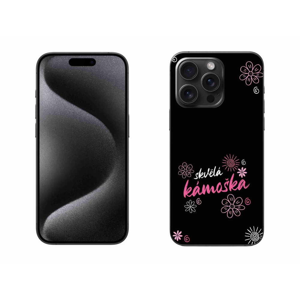 Gél borítás mmCase iPhone 15 Pro Max készülékhez - nagyszerű haver fekete háttérrel