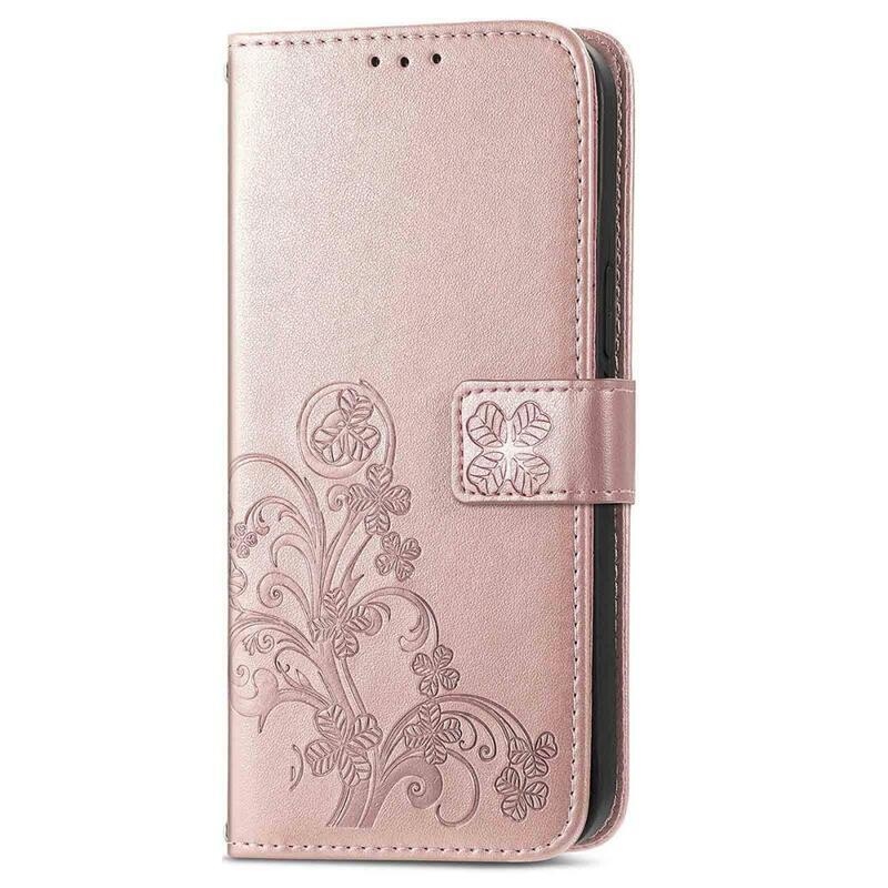 Leaf PU bőr pénztárca tok Vivo Y76 5G/Y76s - rózsa arany