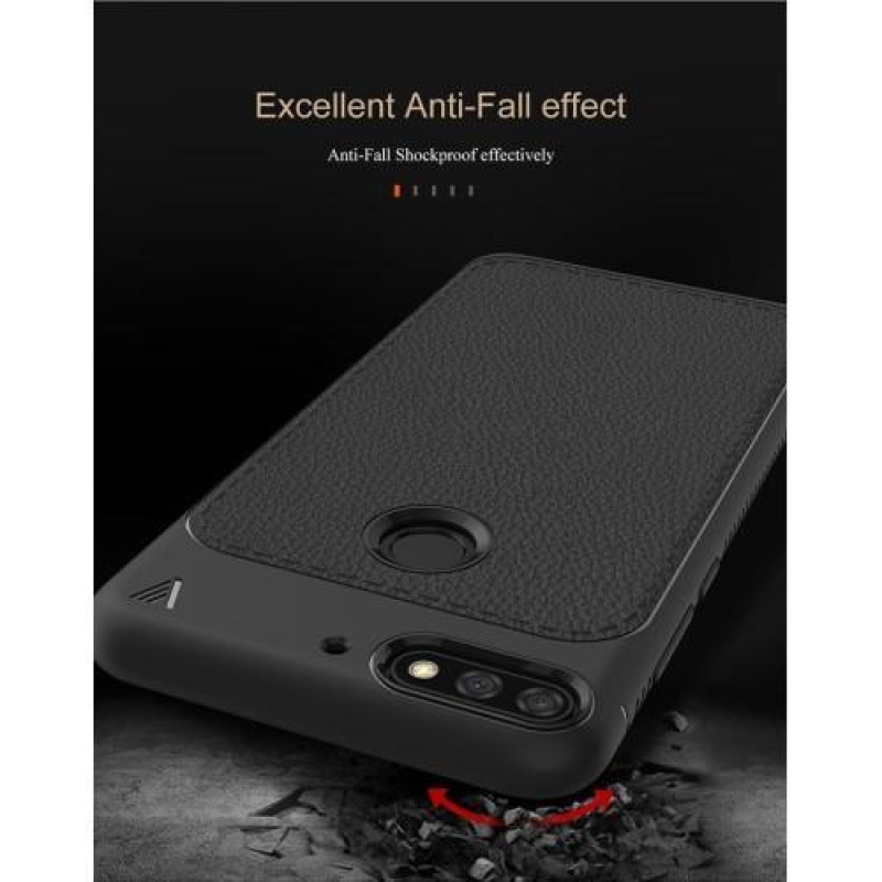 LEN zselés tok textúrával Huawei Y7 Prime (2018) és Honor 7C készülékhez - fekete színben