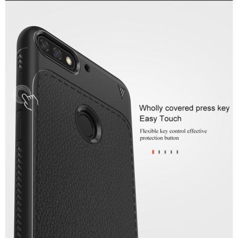 LEN zselés tok textúrával Huawei Y7 Prime (2018) és Honor 7C készülékhez - piros színben
