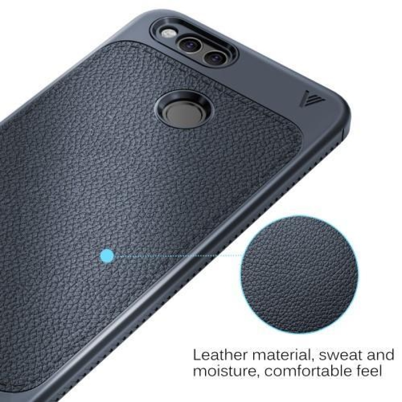 Len zselés tok texturált hátlappal Honor 7X-hez - sötétkék