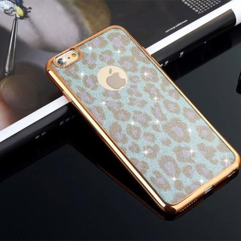 Leopárd matt zselés tok iPhone 6s Plus és 6 Plus készülékhez - kék
