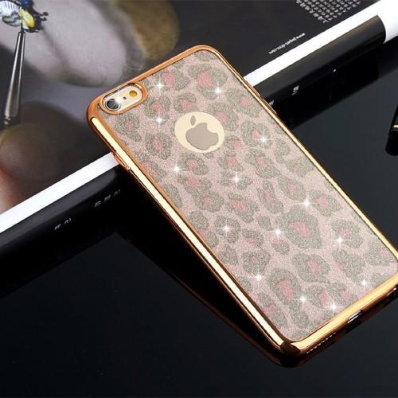 Leopárd matt zselés tok iPhone 6s Plus és 6 Plus készülékhez - rózsaszín