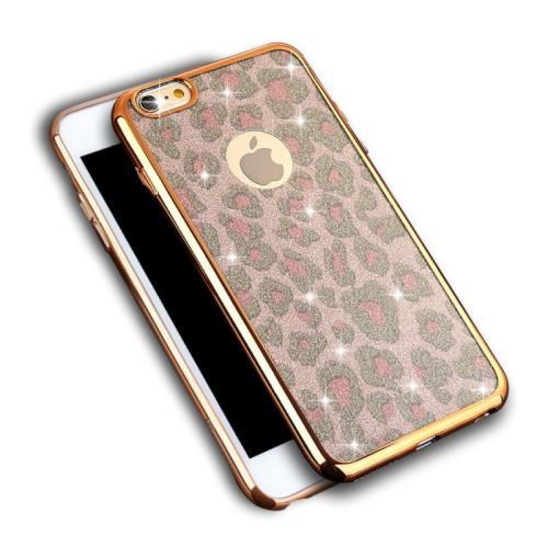 Leopárd matt zselés tok iPhone 6s Plus és 6 Plus készülékhez - rózsaszín