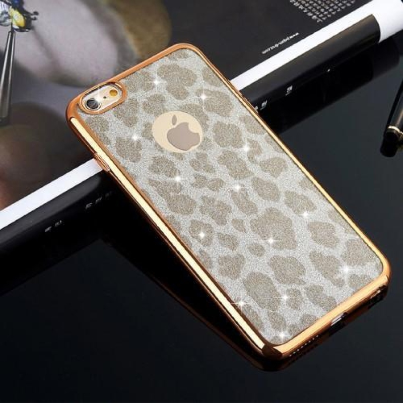 Leopárdos matt zselés tok iPhone 6s Plus és 6 Plus készülékhez - szürke