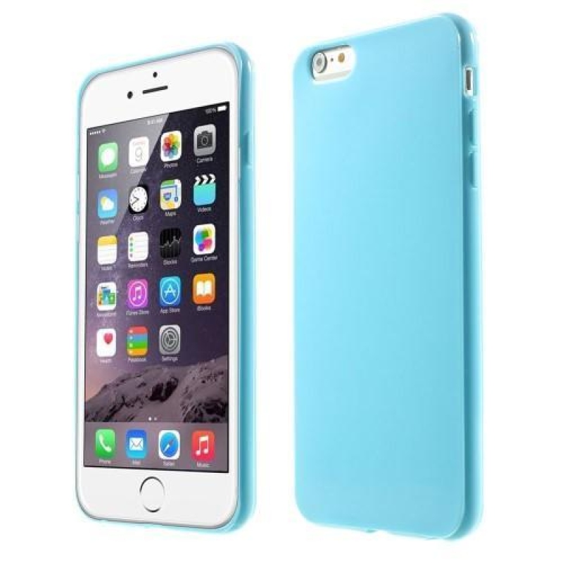 Fényes zselés tok iPhone 6s Plus és 6 Plus készülékhez - kék