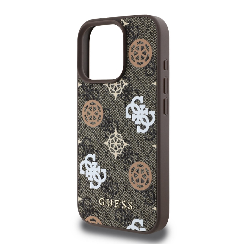 Guess PU 4G Peony MagSafe hátlap iPhone 16 Pro Max barna színű iPhone 16 Pro Max-hoz barna