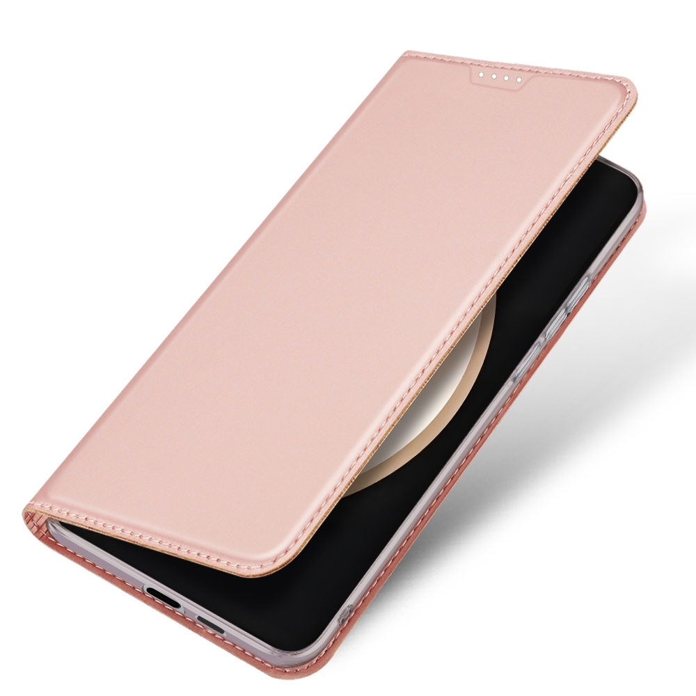 DUX könyvtáska Samsung Galaxy S25 FE készülékhez - rózsaarany