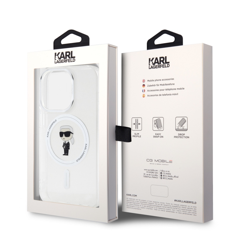 Karl Lagerfeld IML IML Ikonik MagSafe hátlap iPhone 15 Pro készülékhez - átlátszó
