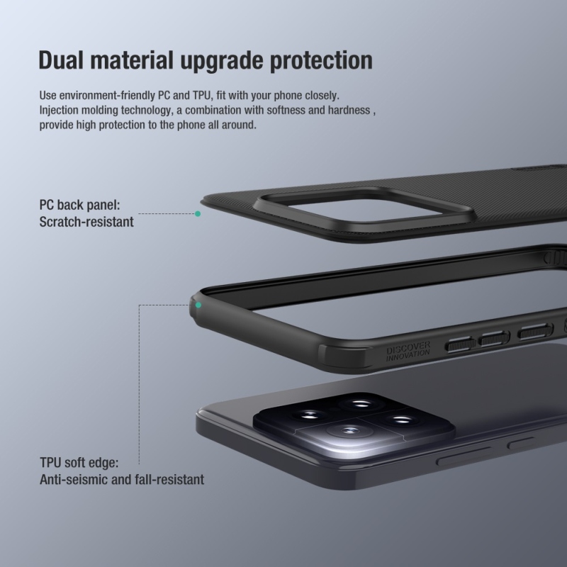 Nillkin Super Frosted PRO hátlap a Xiaomi 14 fekete számára