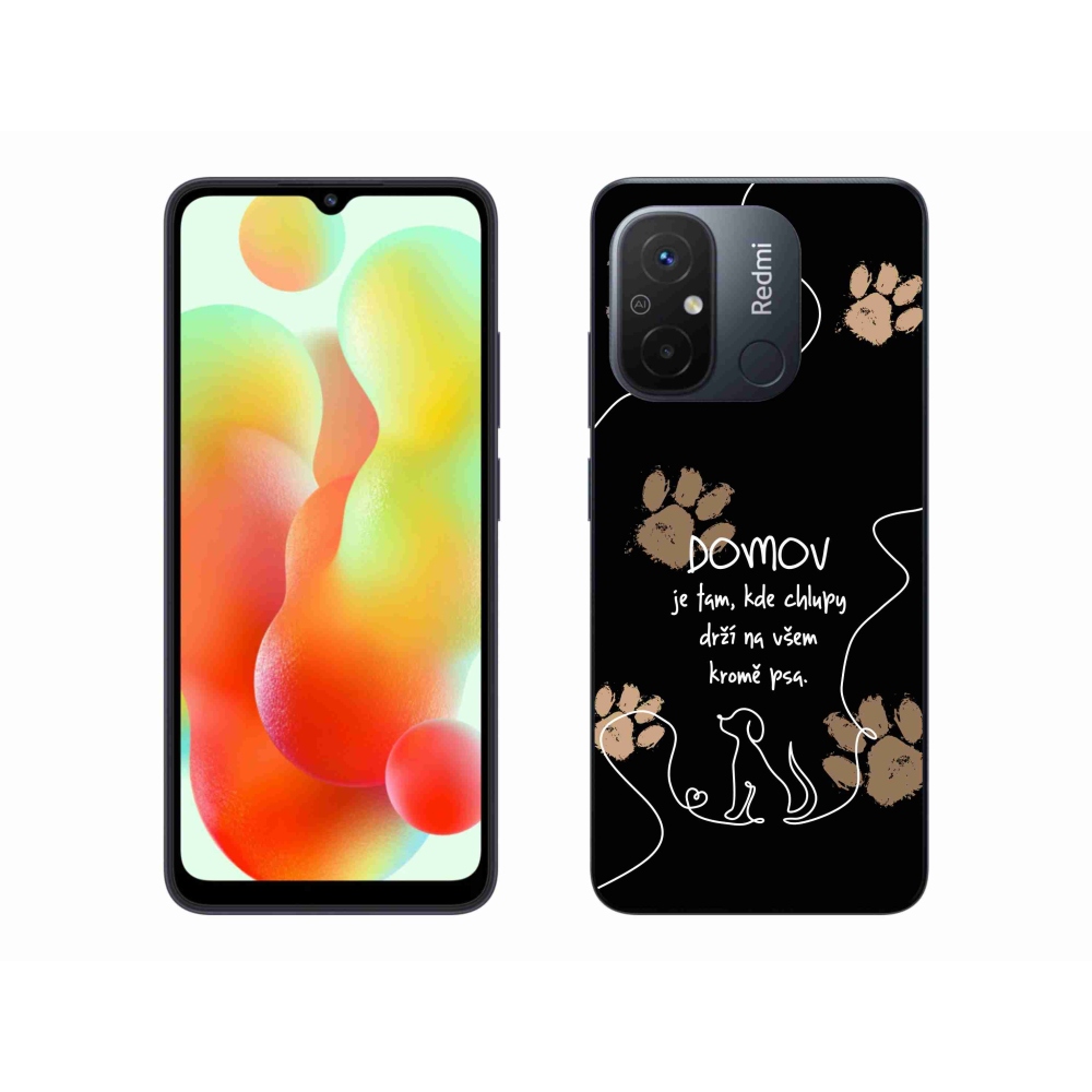 Gél borítás mmCase a Xiaomi Redmi 12C-hez - kutya motívum fekete háttérrel