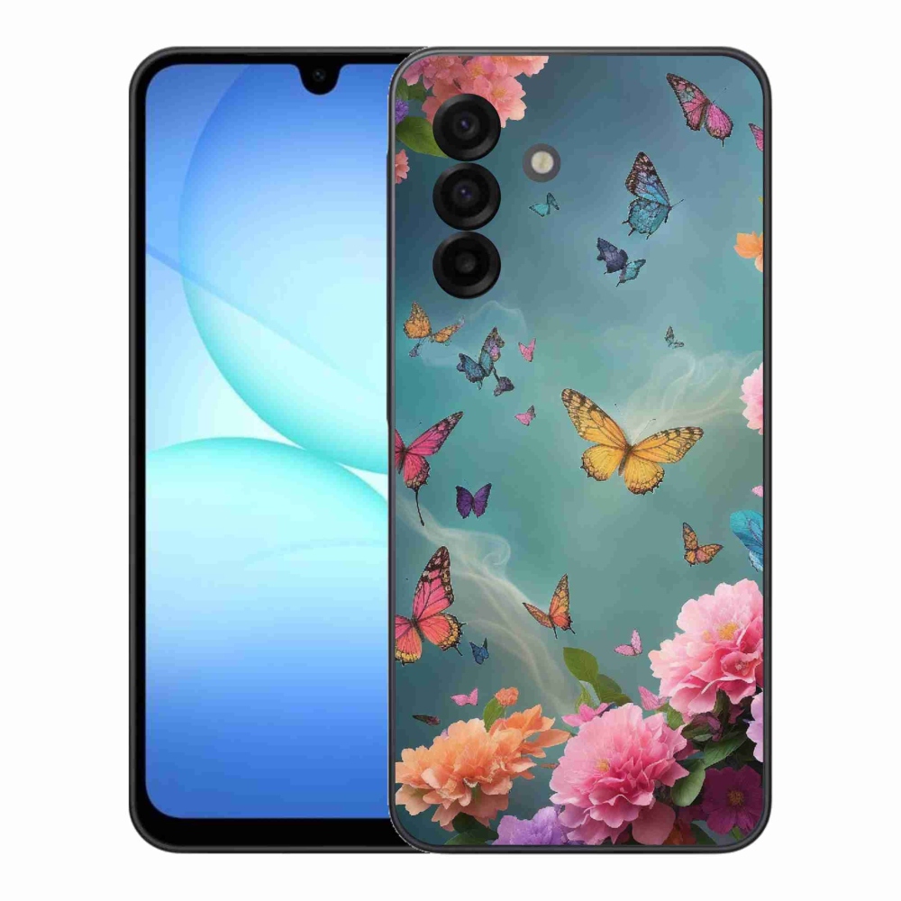 Gél borítás mmCase Samsung Galaxy A17 5G - színes virágok és pillangók