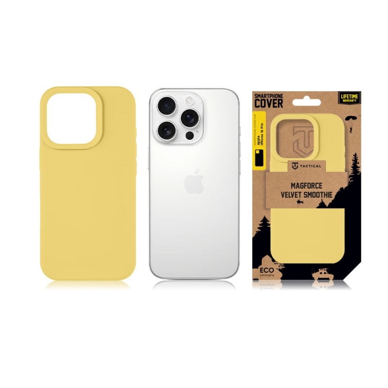 Taktikai MagForce bársony Smoothie borító Apple iPhone 16 Pro banánhoz
