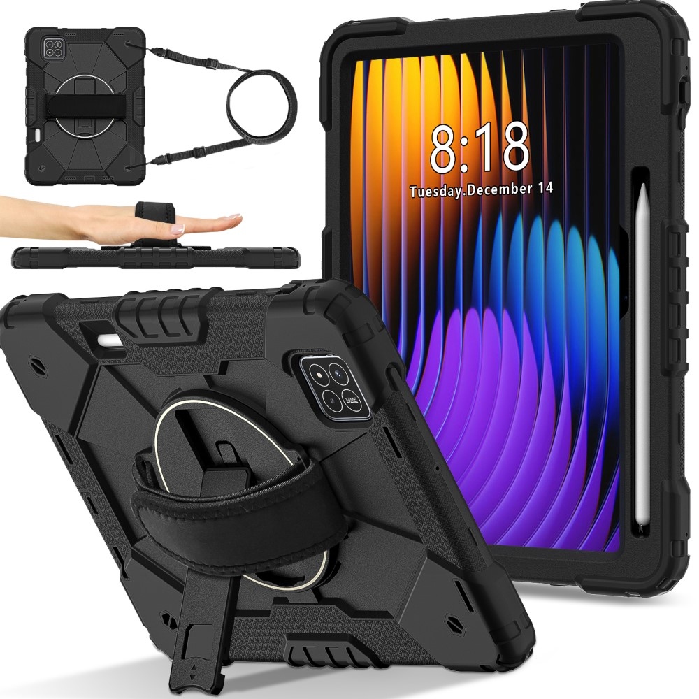 Strapabíró huzat kéztartóval és vállpánttal Xiaomi Pad 7/7 Pro-hoz - fekete