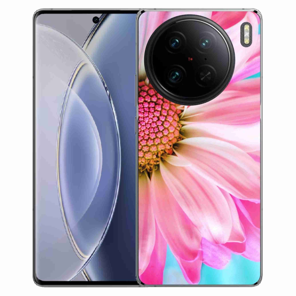 Gél védőhuzat mmCase Vivo X90 Pro - rózsaszín virág