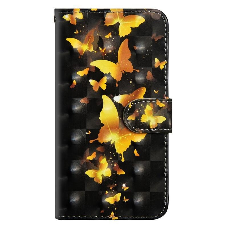 Nyomtatott pénztárca tok Samsung Galaxy A50/A30s készülékhez - arany pillangók
