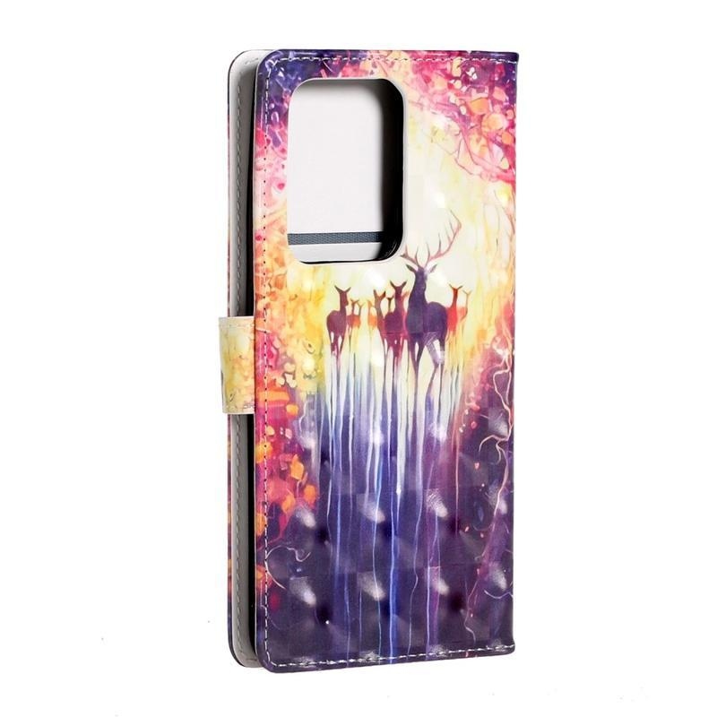Könnyű PU bőr pénztárca tok Samsung Galaxy S20 Ultra készülékhez - jávorszarvas