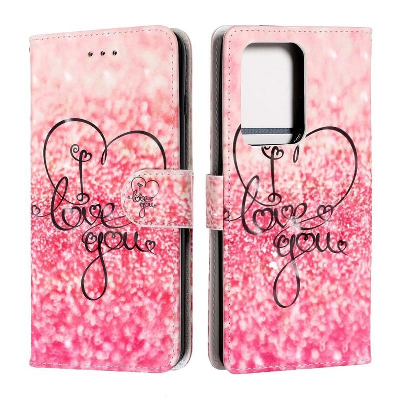Könnyű PU bőr pénztárca tok Samsung Galaxy S20 Ultra - szerelem