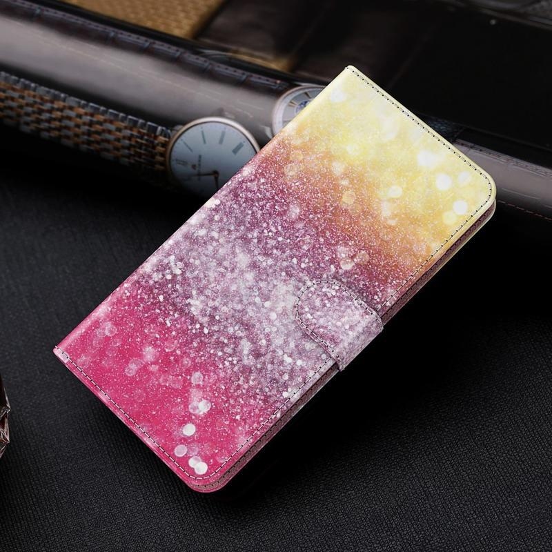 Nyomtatott PU bőr pénztárca tok Samsung Galaxy S21 - csillogó mintás