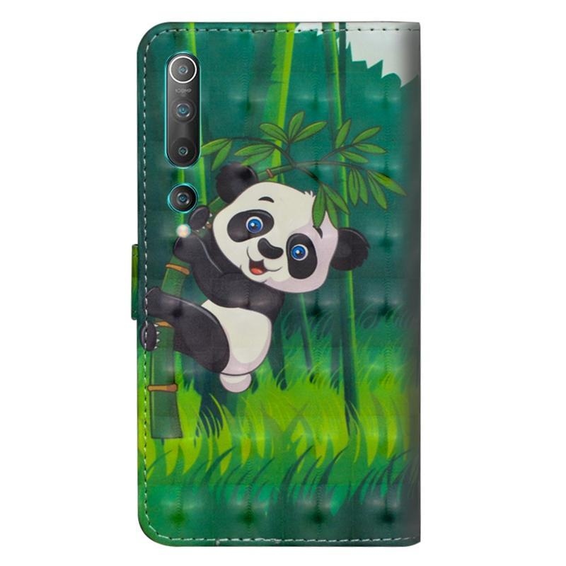 Nyomtatás PU bőr pénztárca tok Xiaomi Mi 10/Mi 10 Pro - panda a bambuszon
