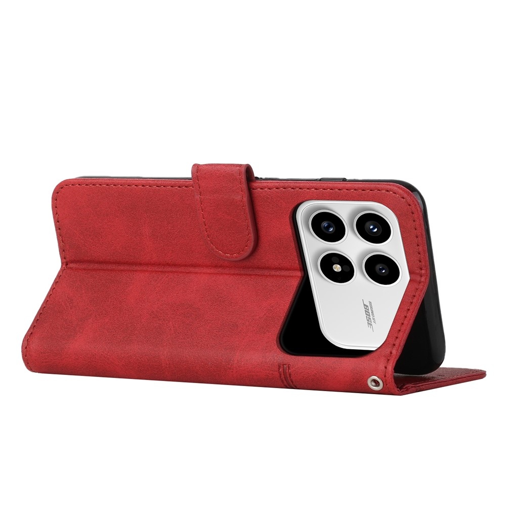 Vonalas könyv tok a Xiaomi Poco F8 Pro 5G-hez - piros