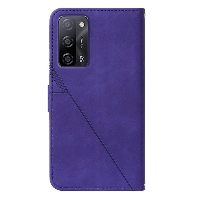 Line PU bőr pénztárca tok az Oppo A16s/A54s készülékhez - lila