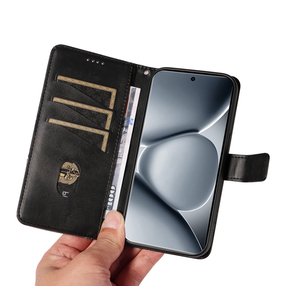 Vonalak könyv tok Xiaomi Redmi Note 15 Pro+ 5G - fekete